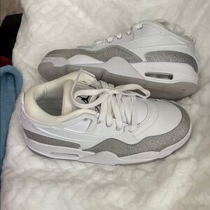 Jordan Women's White and Silver Athletic Shoes